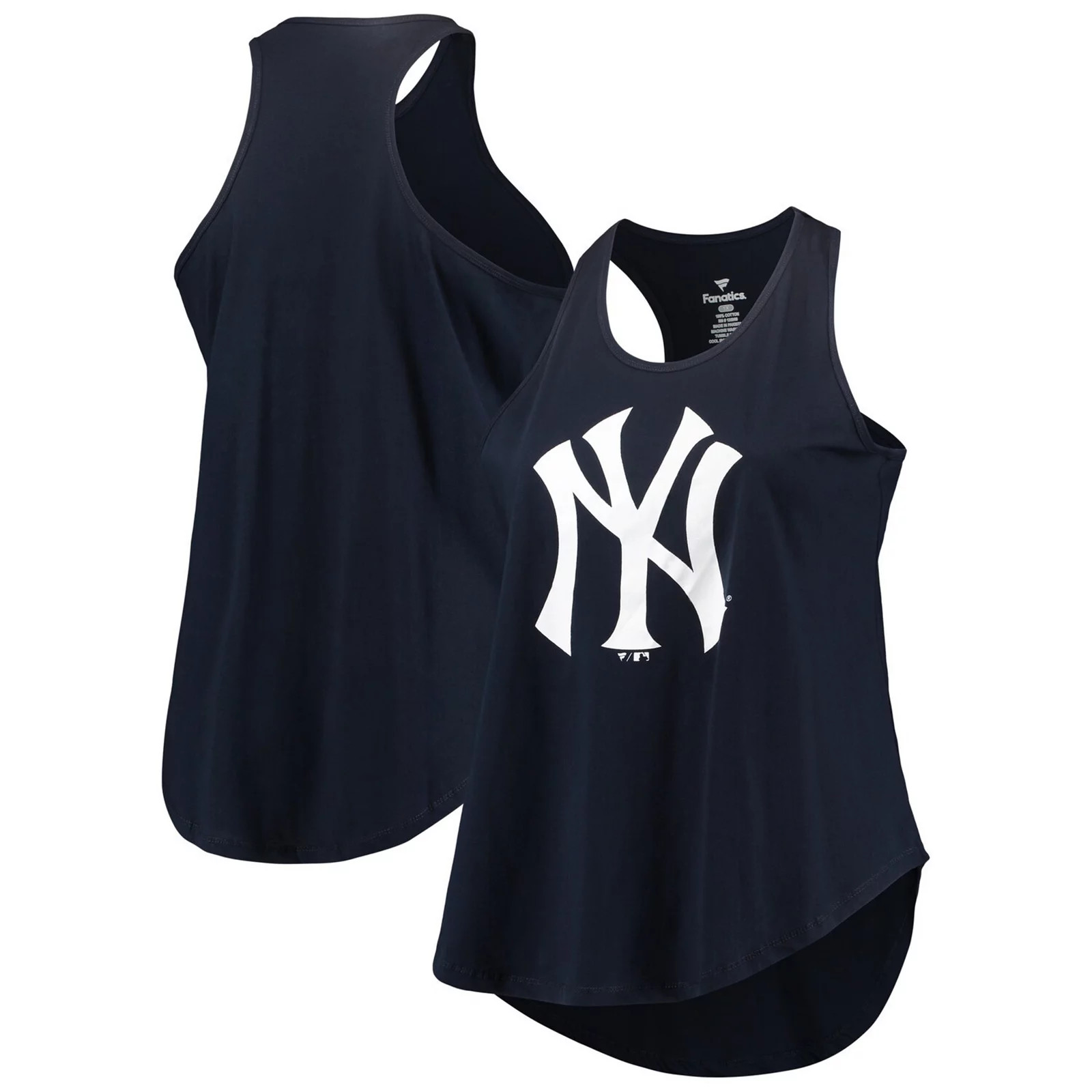Women's Navy New York Yankees Plus Size Racer Back Scoop Neck Tank Top, Size: 4XL, Blue | Kohl's