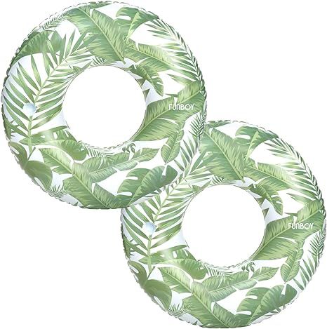 FUNBOY Tropical Palm Leaf Tube Pool Float - Pack of 2; Summer Pool Parties and Entertainment | Amazon (US)