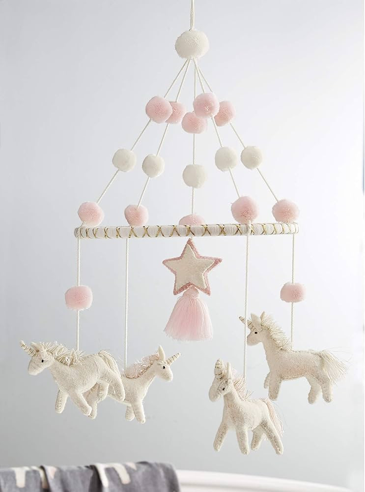 Mud Pie Nursery Baby Crib Mobile, Unicorn, Pink, One Size | Amazon (US)