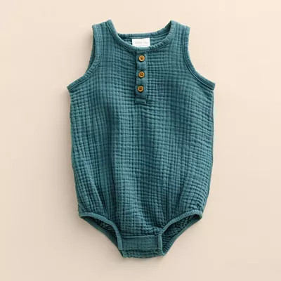 Baby Little Co. by Lauren Conrad Organic Gauze Henley Bubble Romper | Kohl's