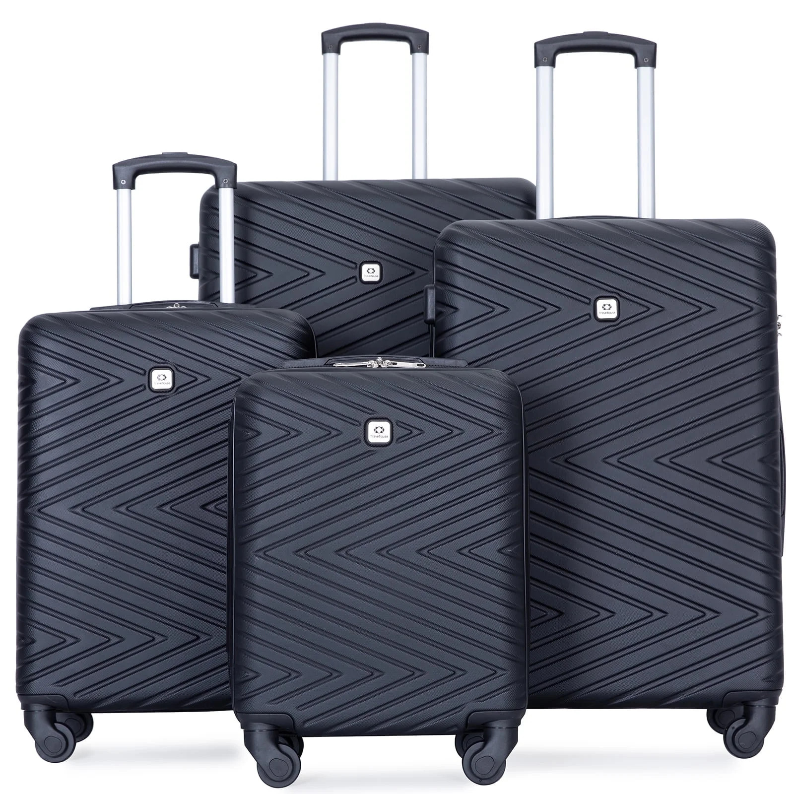 Travelhouse 4 Piece Hardshell Luggage Set Hardside Lightweight Suitcase with TSA Lock Spinner Whe... | Walmart (US)