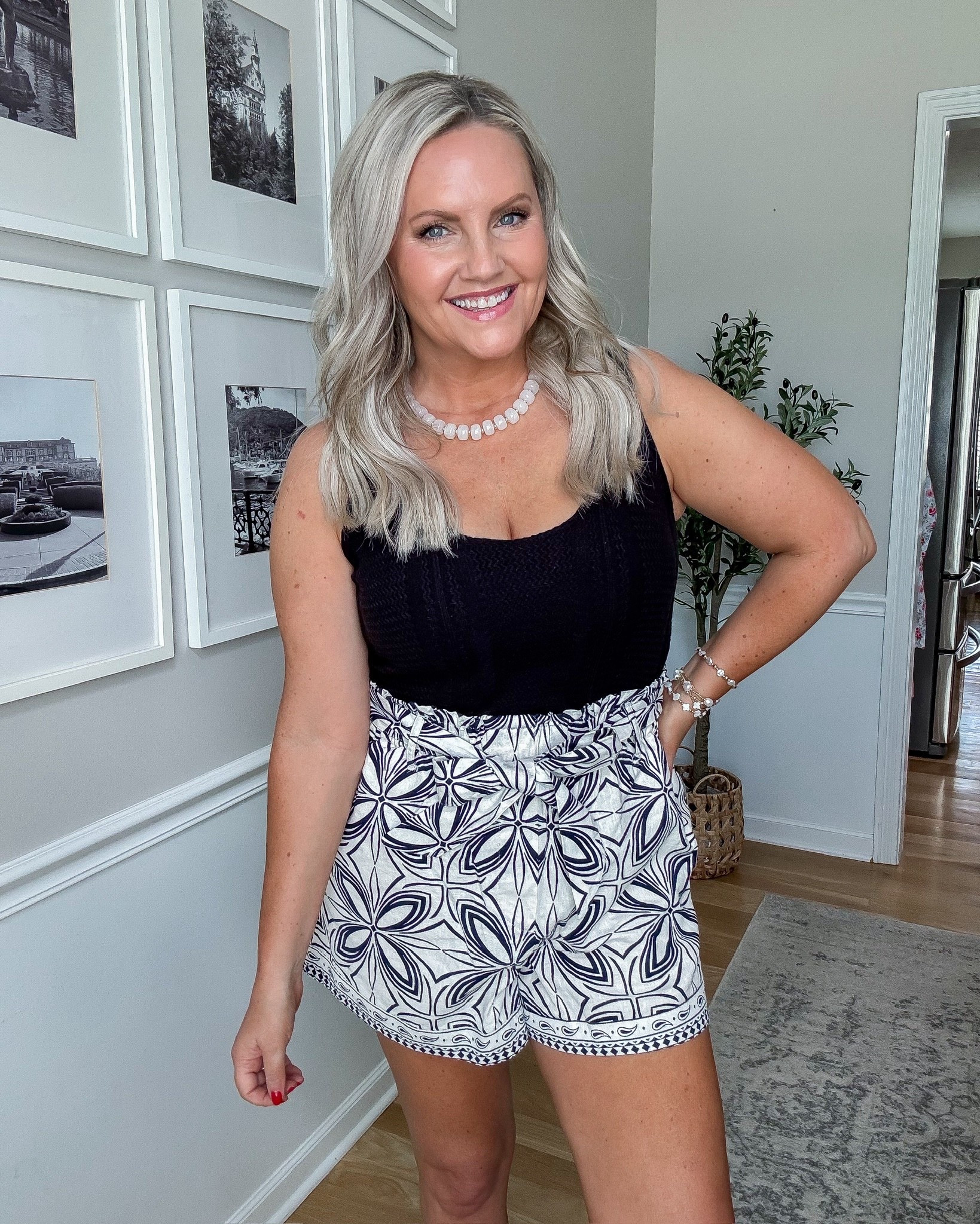 Easy summer outfit you can throw on and go 🖤 these printed shorts are so lightweight and flattering

summer outfit idea casual chic look black tank outfit printed shorts outfit easy everyday style lovelylifestyling 

#LTKSeasonal #LTKootd #LTKTravel