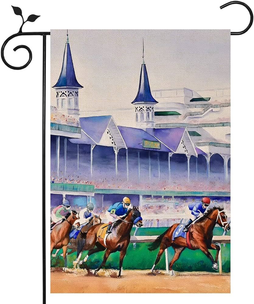 Nepnuser Kentucky Derby Garden Flag Churchill Downs Horse Racing Themed Party Decoration Double S... | Amazon (US)