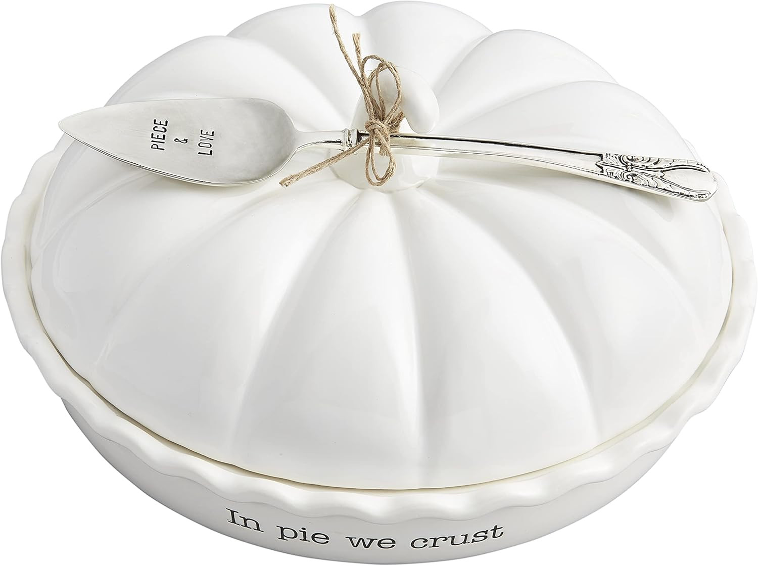 Mud Pie Circa Pumpkin Pie Dish Set, White, 5.5" x 10.5" dia | Amazon (US)