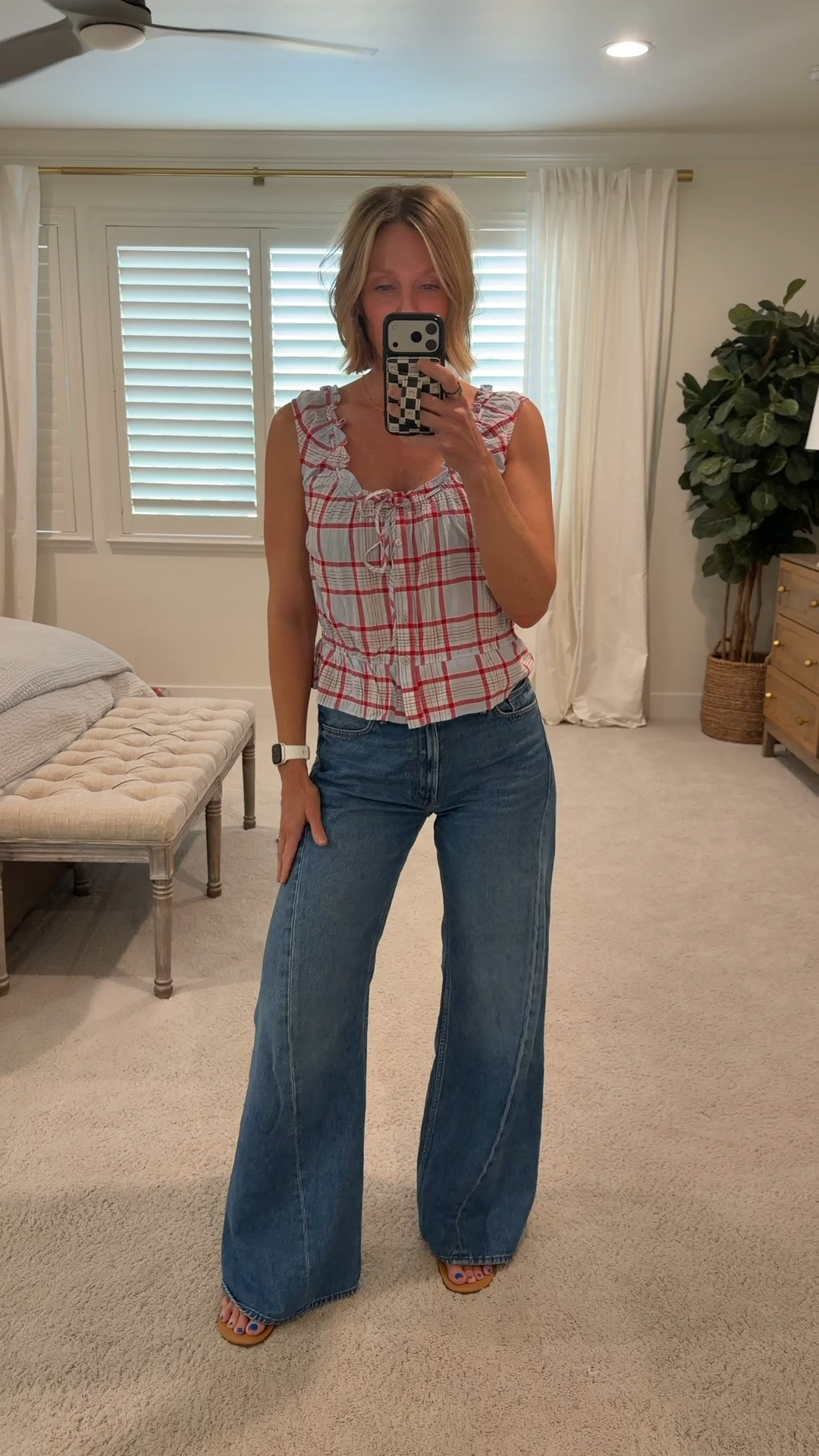 Cutest red white and blue tank. Gotta love Target 🎯 

Tank medium 
Jeans - 27 color is rolling in the dough

#LTKootd #LTKmomlife #LTKOver40
