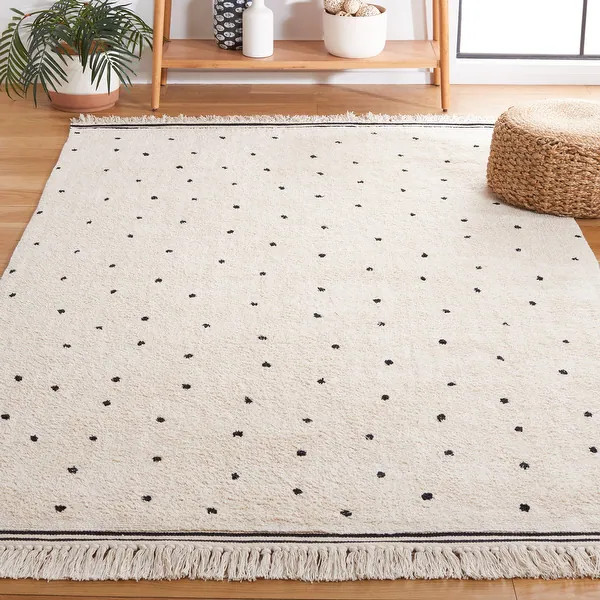 SAFAVIEH Easy Care Machine Washable Handmade Arbenita Rug - 5' x 8' - Ivory/Black | Bed Bath & Beyond