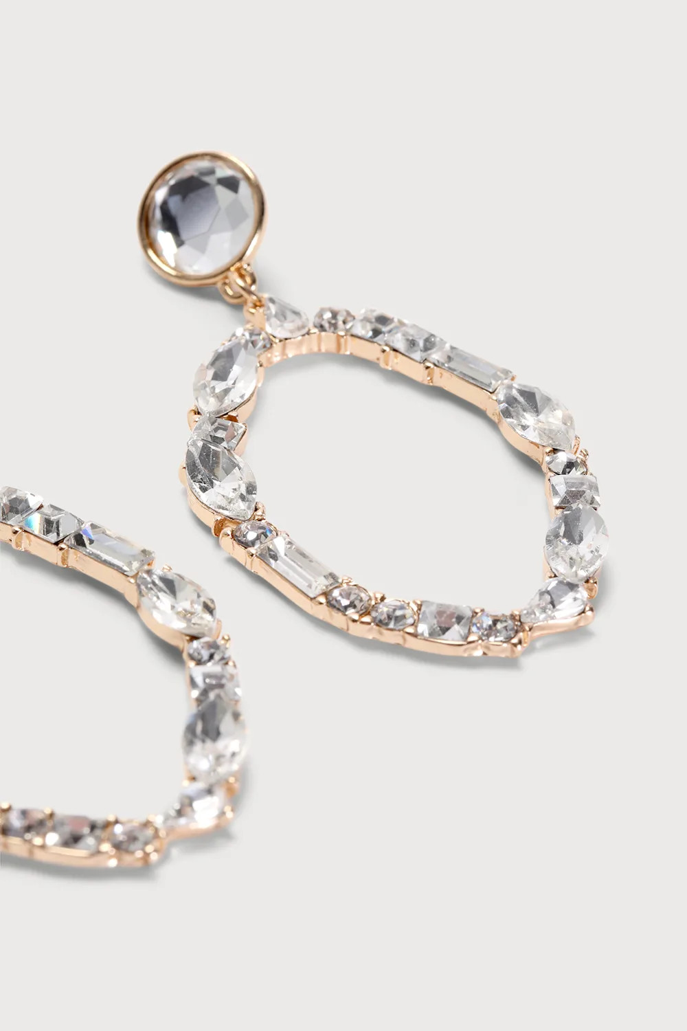 Halo 18KT Gold Rhinestone Statement Earrings | Lulus (US)