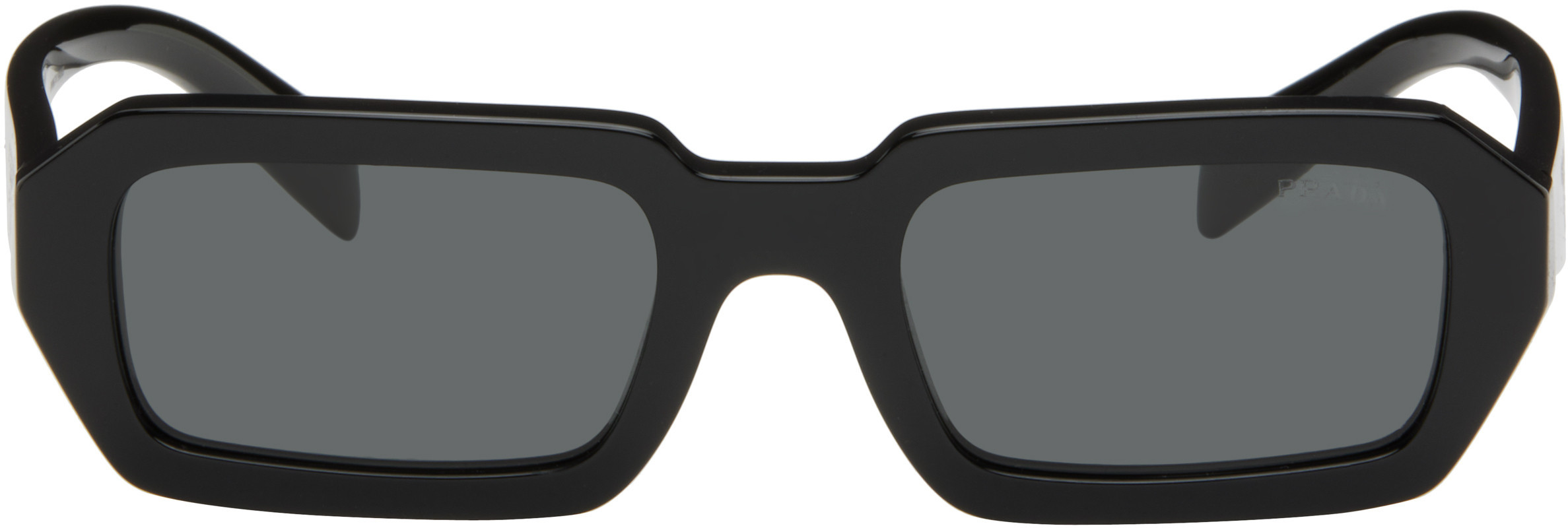 Prada Eyewear Black Logo Sunglasses | SSENSE
