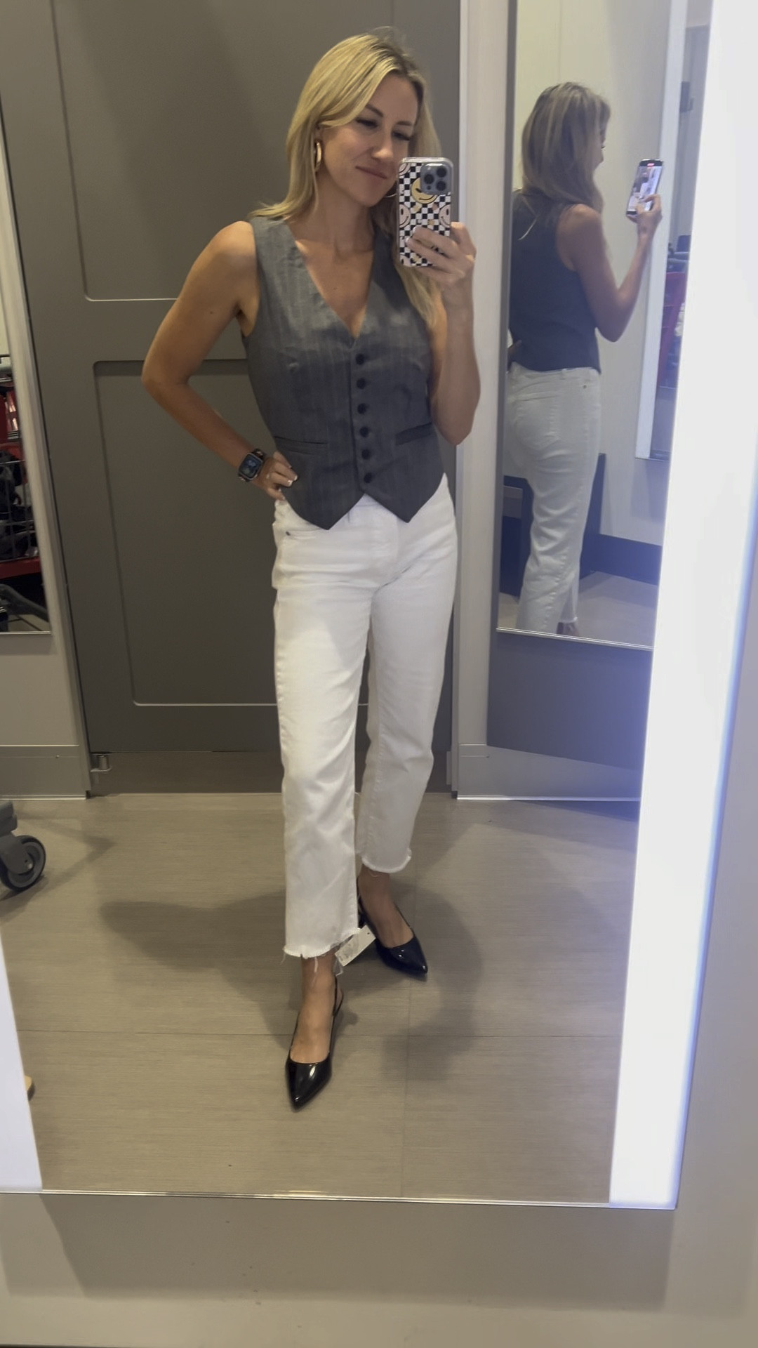 Target has some super cute fall transition items. I’m a 2 in all bottoms and XS in tops. 
Also love the perfect little sling back kitten heels. 