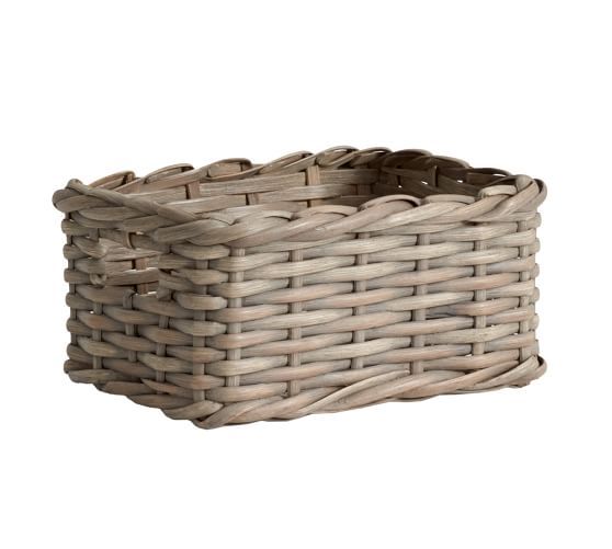 Aubrey Handwoven Basket Collection - Gray | Pottery Barn (US)