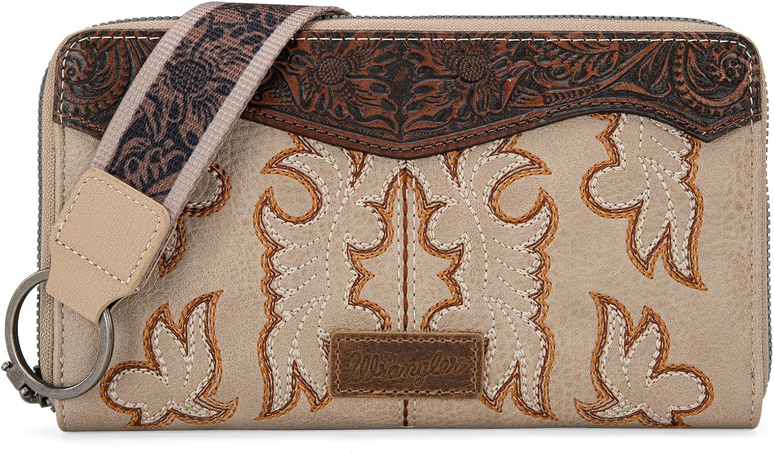 Wrangler Wristlet Western Wallet for Women Floral Tooled Clutch Boot Stitch Bifold Wallet with Ca... | Amazon (US)
