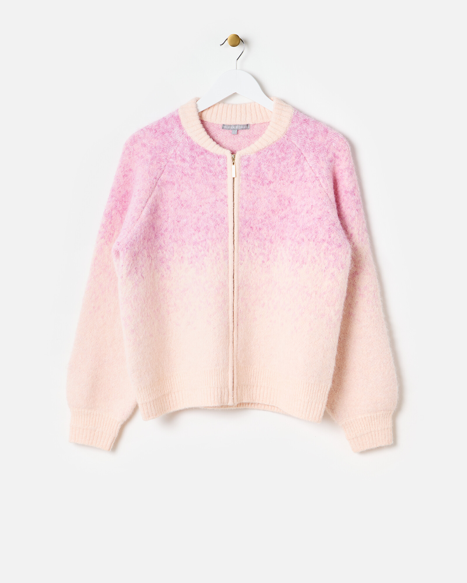 Pink Ombre Knitted Bomber Jacket | Oliver Bonas | Oliver Bonas (Global)