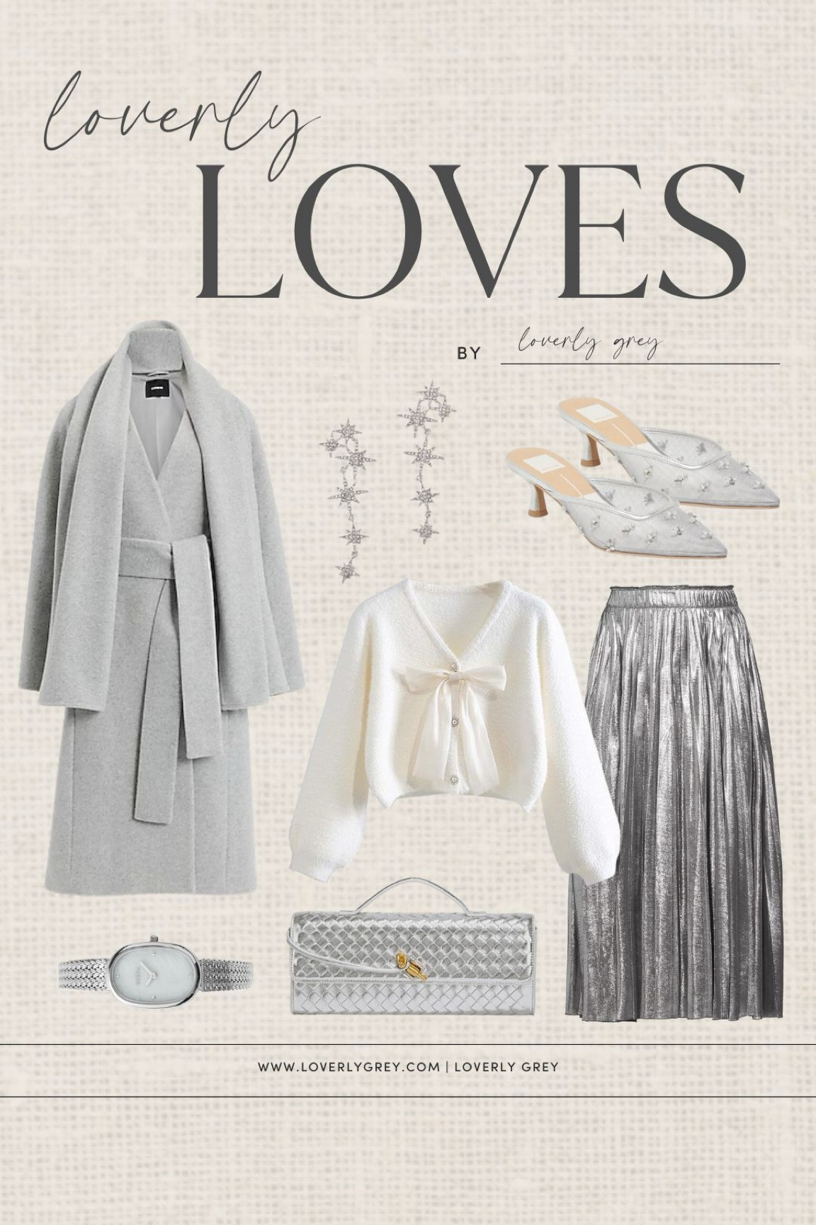 Loverly loves metallic! This pleated skirt and bow cardigan are perfect for the holidays. Loverly Grey, winter fashion

#LTKSeasonal #LTKStyleTip #LTKHoliday