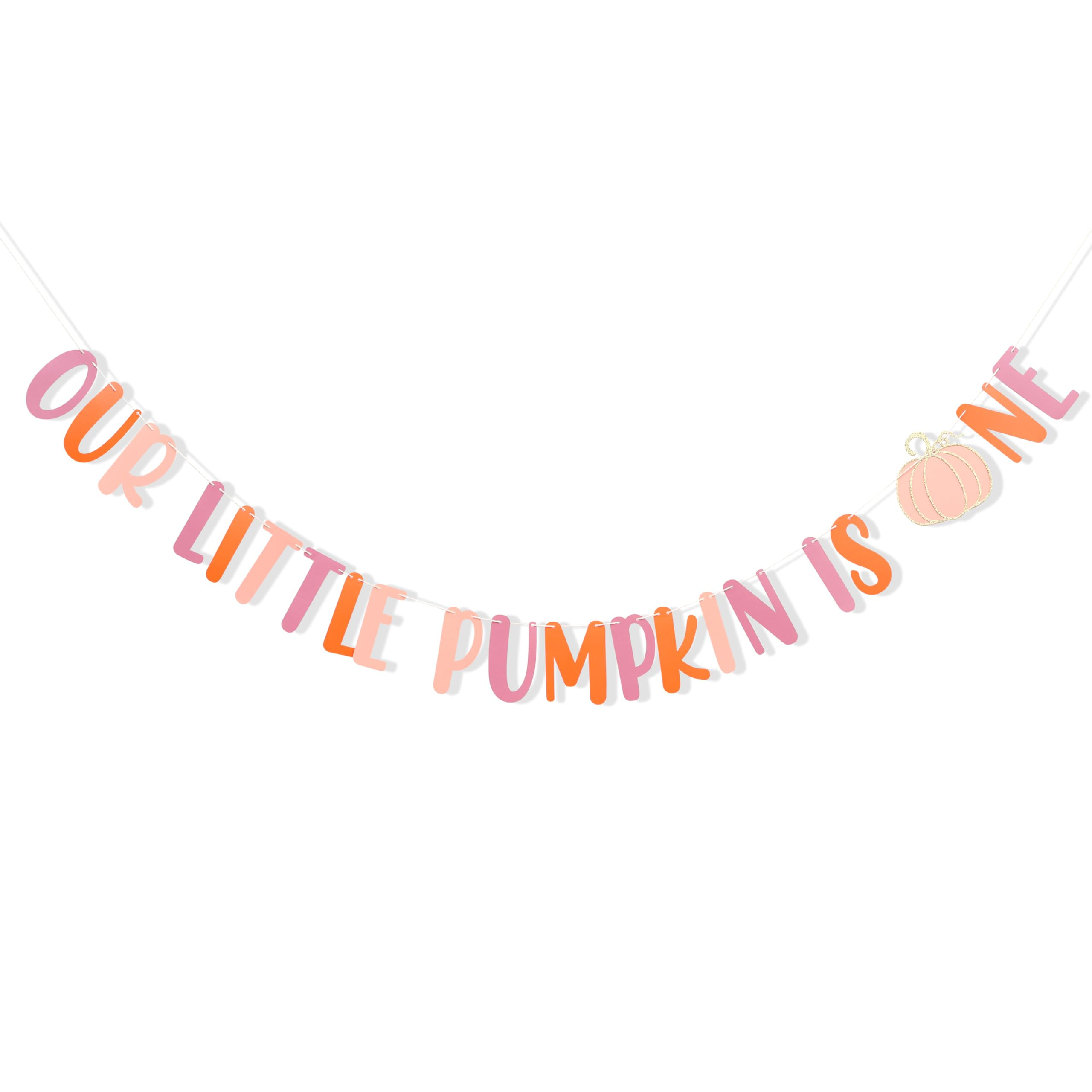 Our Little Pumpkin is One Banner - Fall Girl 1st Birthday Decorations, Our Little Pumpkin is Turn... | Amazon (US)