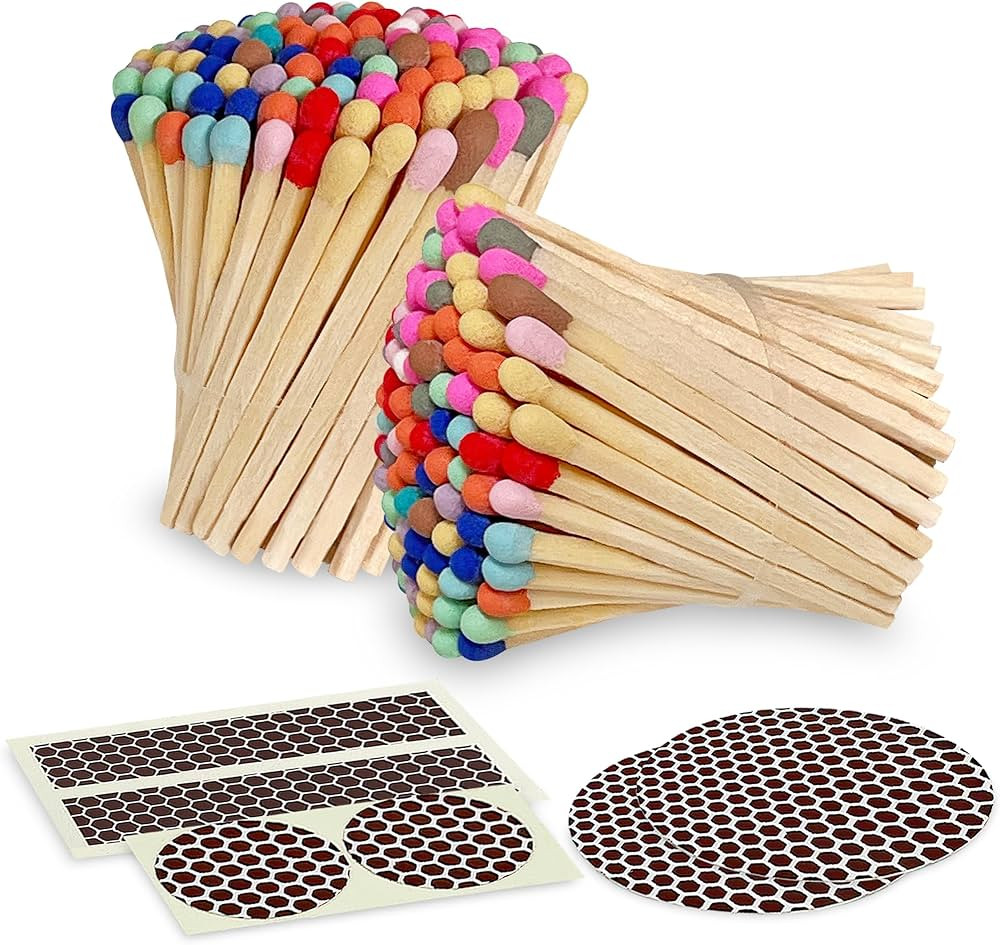 2" Colorful Matches with Strikers | 200 Rainbow Small Safety Matchsticks with Striking Pads by Th... | Amazon (US)
