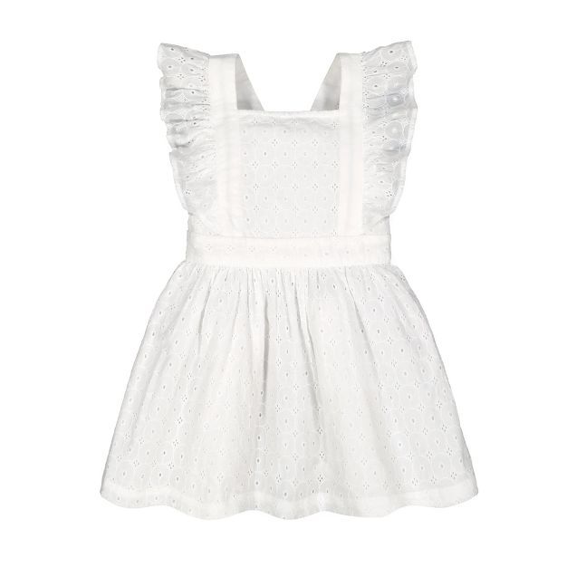 Hope & Henry Girls' Sleeveless Ruffle Pinafore Apron Dress, Toddler | Target