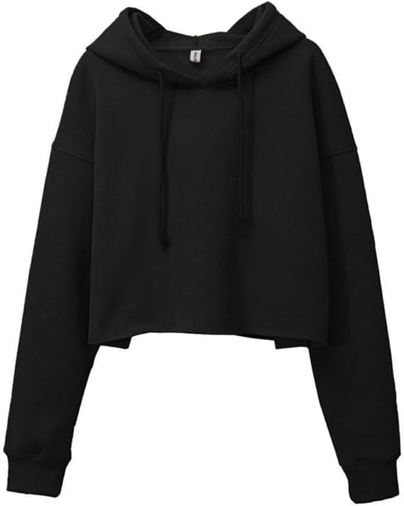 Amazhiyu Women's Cropped Hoodies Long Sleeves Fleece Crop Top Sweatshirt with Hooded | Amazon (US)