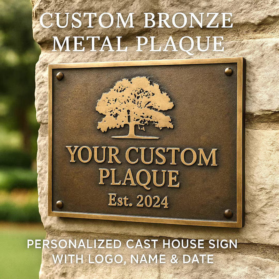 Custom Bronze Metal Plaque – Personalized Cast Sign for Business or Home , Unique gift ideas hi... | Etsy (US)