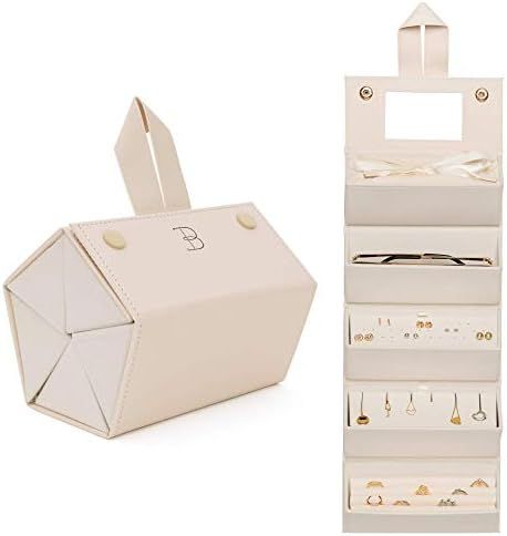 Travel Jewelry Organizer Jewelry Box – Luxurious, Compact Jewelry Travel Organizer w/Necklace Holder | Amazon (US)