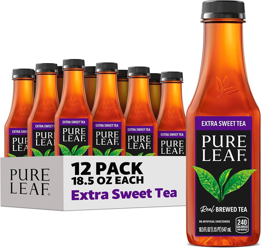 Pure Leaf Iced Tea, Extra Sweet, Real Brewed Tea, 18.5 Fl Oz Bottles (Pack Of 12) | Amazon (US)