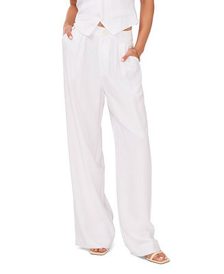 Women's Button Detail Wide Leg Pants | Macy's