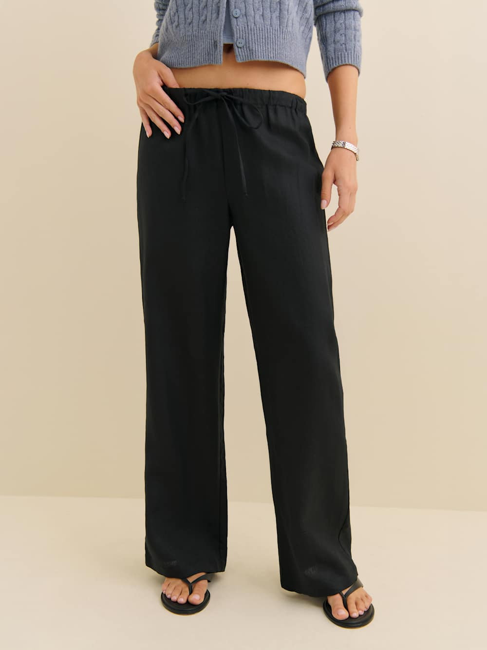 Petites Olina Linen Pant | Reformation (Global)