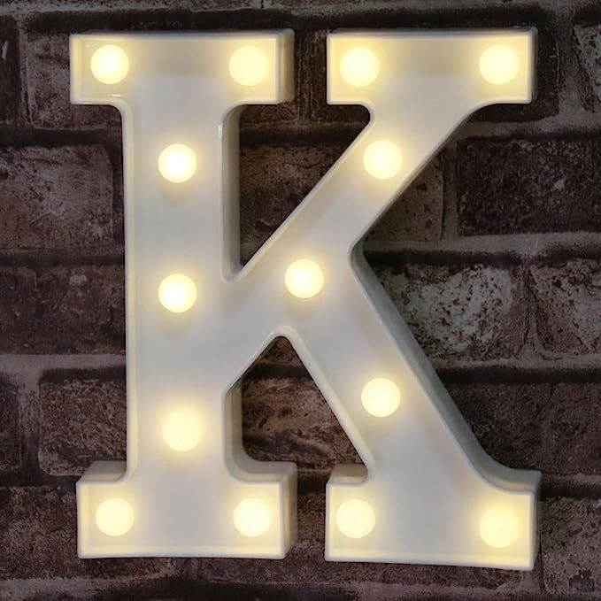 LED Marquee Letter Lights Sign, Light Up Alphabet Letter for Home Party Wedding Decoration K | Amazon (US)