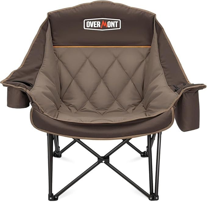 Overmont Oversized XL Camping Chair for Adults - 500lbs Support Heavy-Duty Padded Folding Chair w... | Amazon (US)