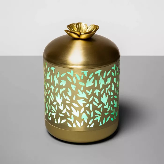 200ml Metal Flower Cutout Color-Changing Oil Diffuser Gold - Opalhouse™ | Target