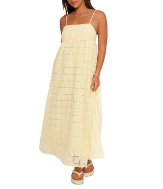 Alyah Embroidered Square Neck Empire Waist Sleeveless Maxi Dress | Dillard's