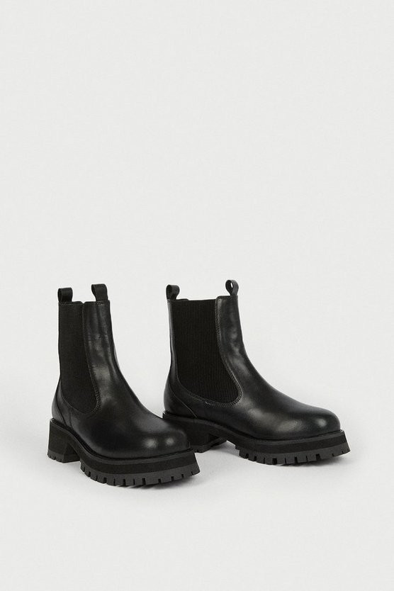 Real Leather Chunky Chelsea Boot | Warehouse UK & IE