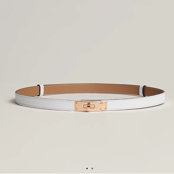 Kelly 18 belt, white with rose golds hardware | Poshmark