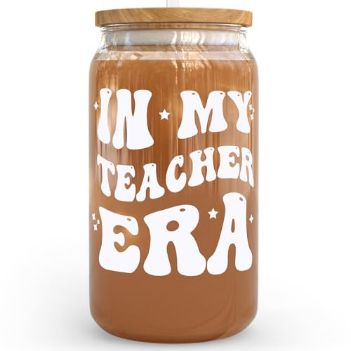 KLUBI Teacher Gifts For Women - In My Teacher Era Cup with Lids and Straws 16 Ounce Coffee Tumbler Mug, Personalized Gifts for Her Graduation, New Job, Birthday | Amazon (US)