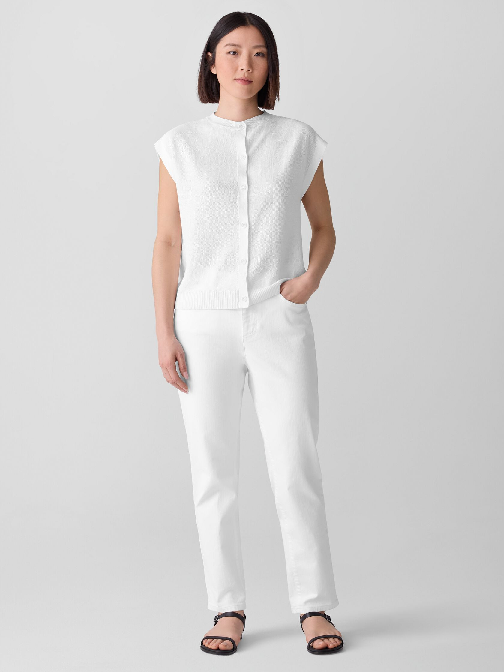 Garment-Dyed Organic Cotton Denim Slim Jean | Eileen Fisher