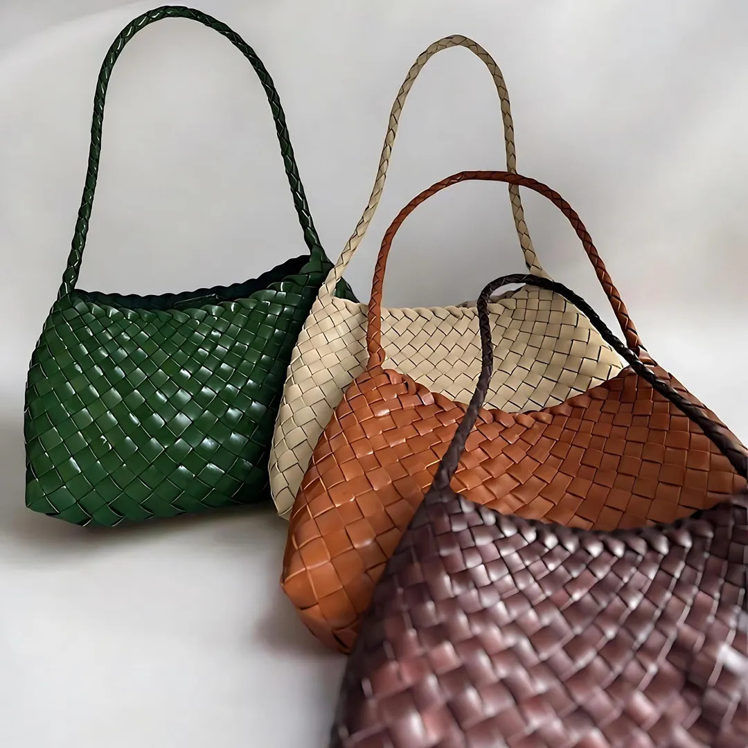 Handcrafted Woven Leather Tote Bag, Hand Woven Ladies HOBO Bag, Dragon Diffusion Soft Leather Pou... | Etsy (US)