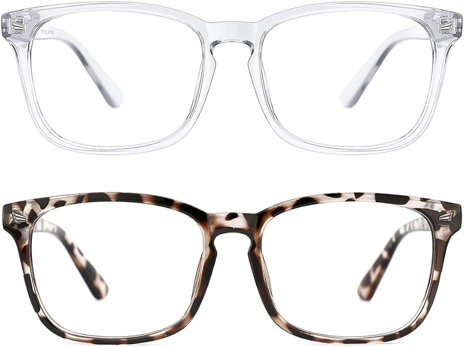 TIJN Blue Light Blocking Glasses for Women Men Clear Frame Square Nerd Eyeglasses Anti Blue Ray C... | Amazon (US)