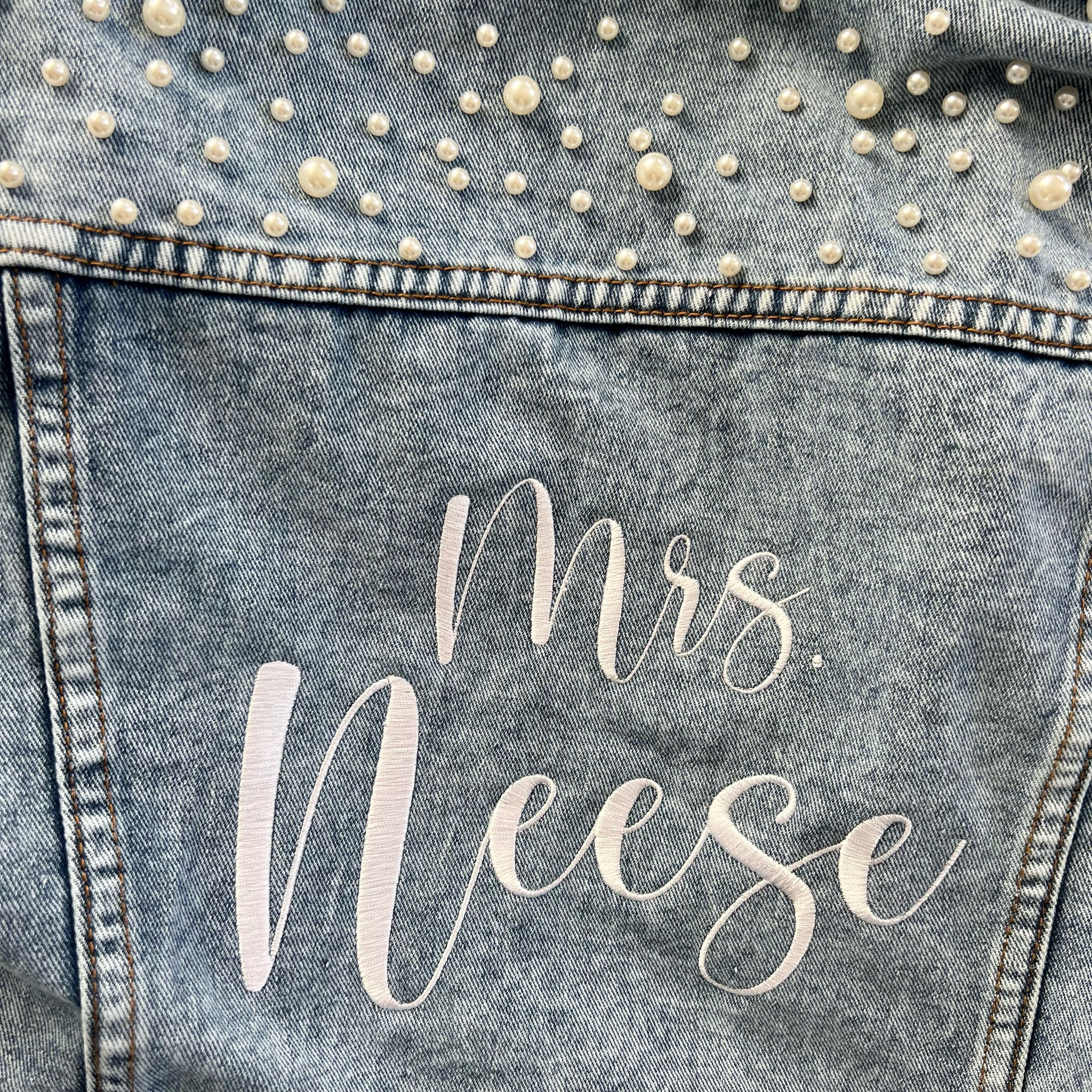 Cutest embroidered bridal jean jacket

#LTKwedding #LTKunder100