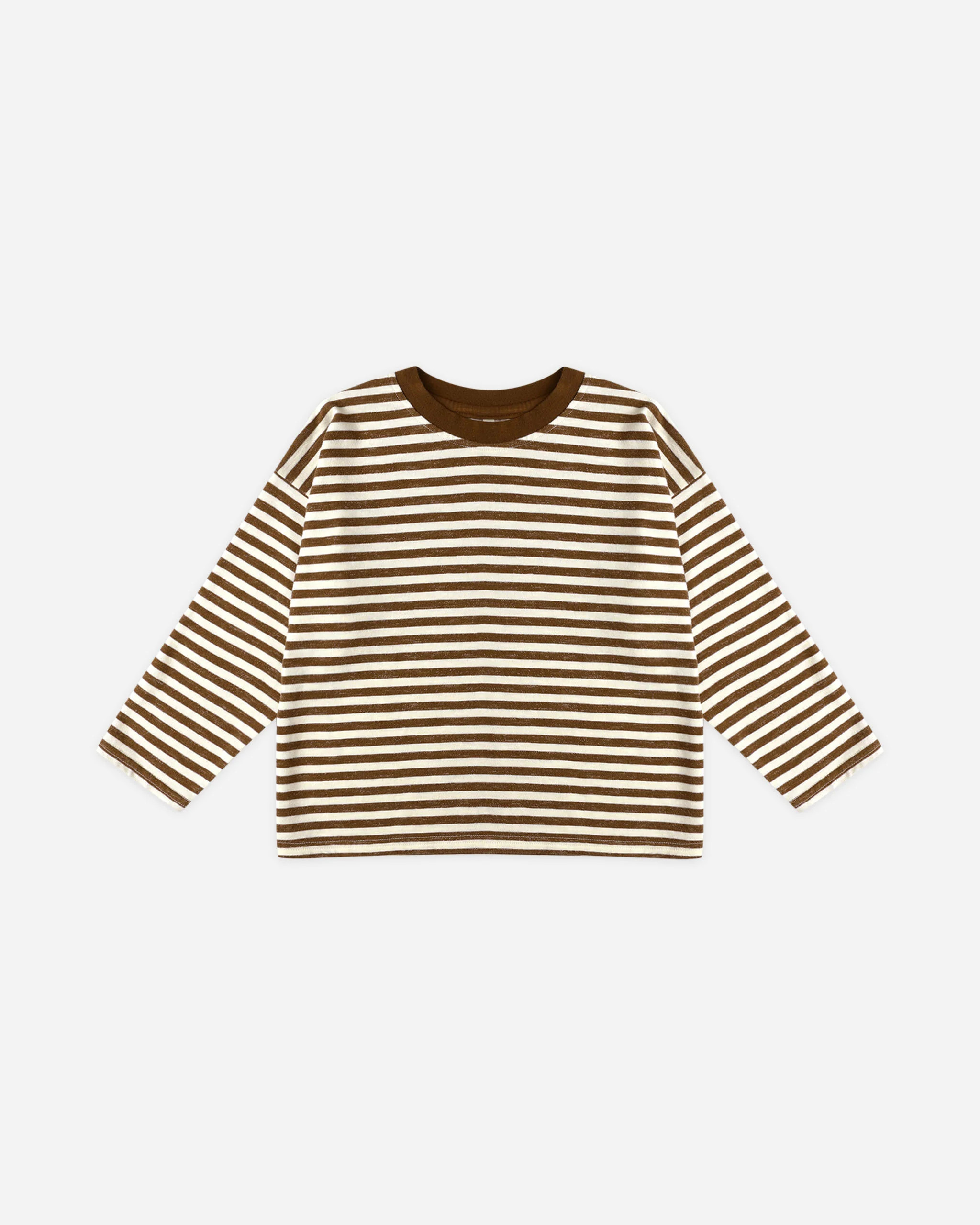 Camden Long Sleeve Tee || Brown Stripe | Rylee + Cru