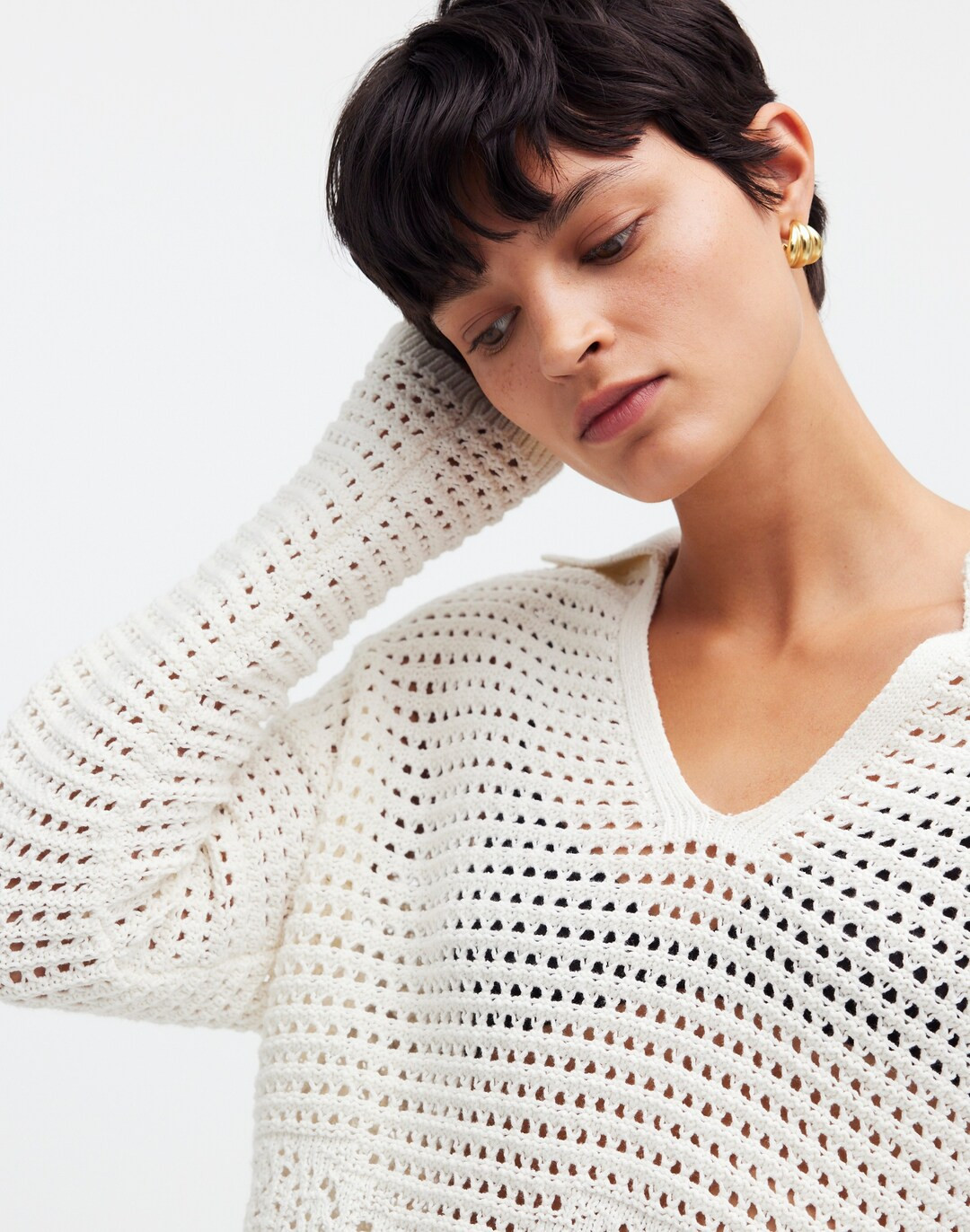 Crochet Polo Sweater | Madewell