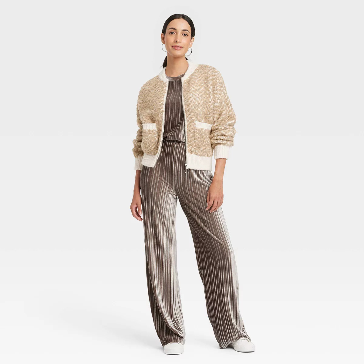 Women's High-Rise Straight Leg Velour Pull-On Pants - A New Day™ | Target