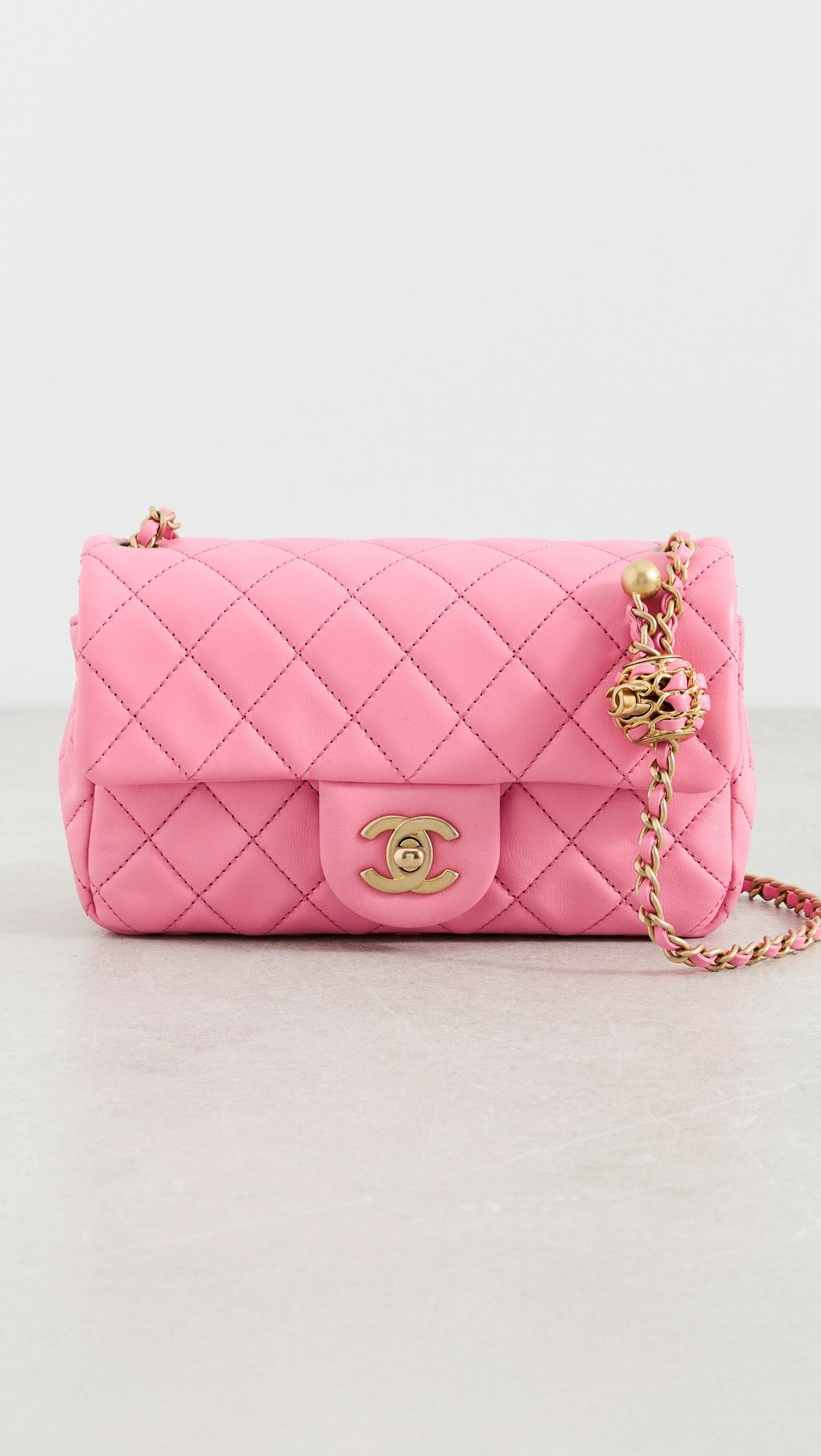 Chanel Pink Lambskin Pearl Crush Rectangle Bag | Shopbop