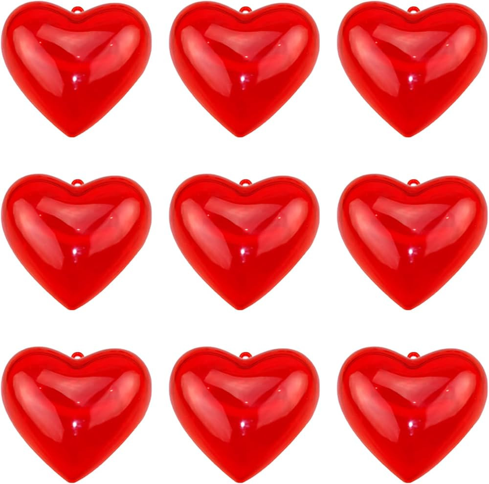 15 Pieces Clear Plastic Fillable Ball Heart Shape Valentine Gifts DIY Craft Christmas Wedding Par... | Amazon (US)
