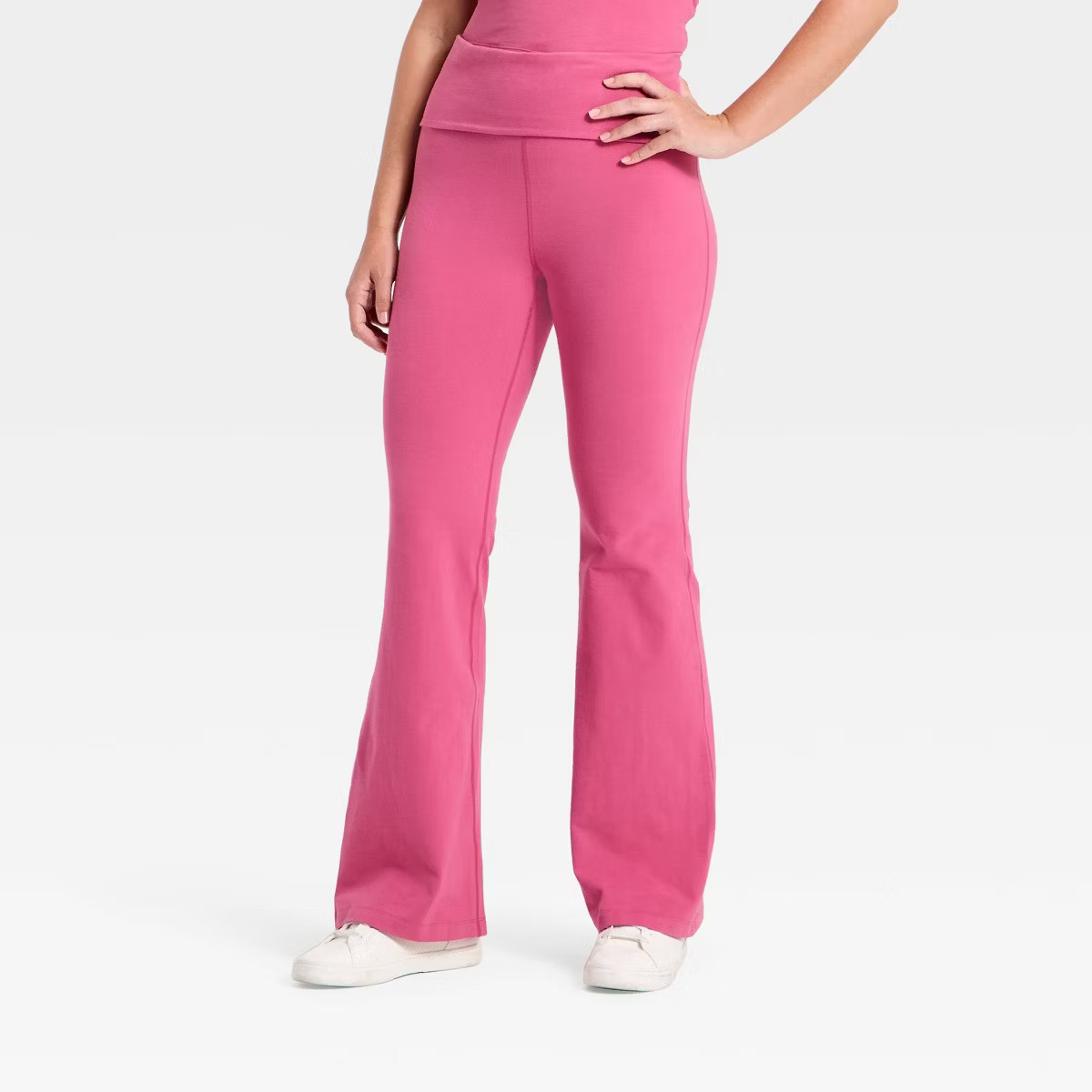 Women's Cotton Balance High-Rise Foldover Flare Leggings - All In Motion™ | Target