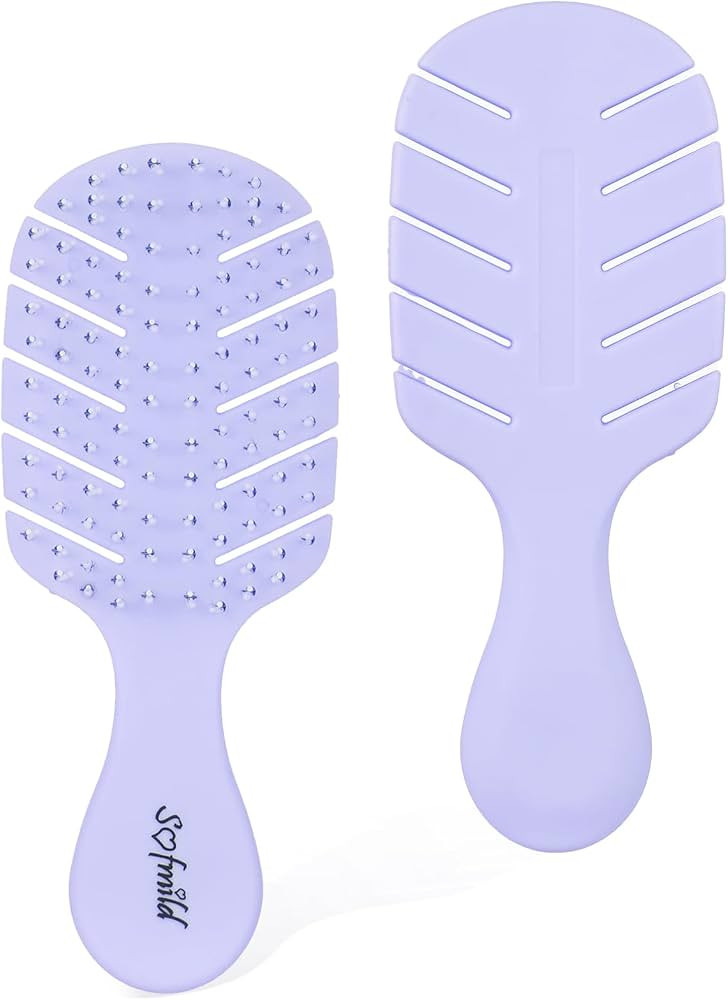 Sofmild Mini Travel Vent Cute Hair Brush,Fast Dry Shower Detangler Brush,Glide Through Tangles Wi... | Amazon (US)