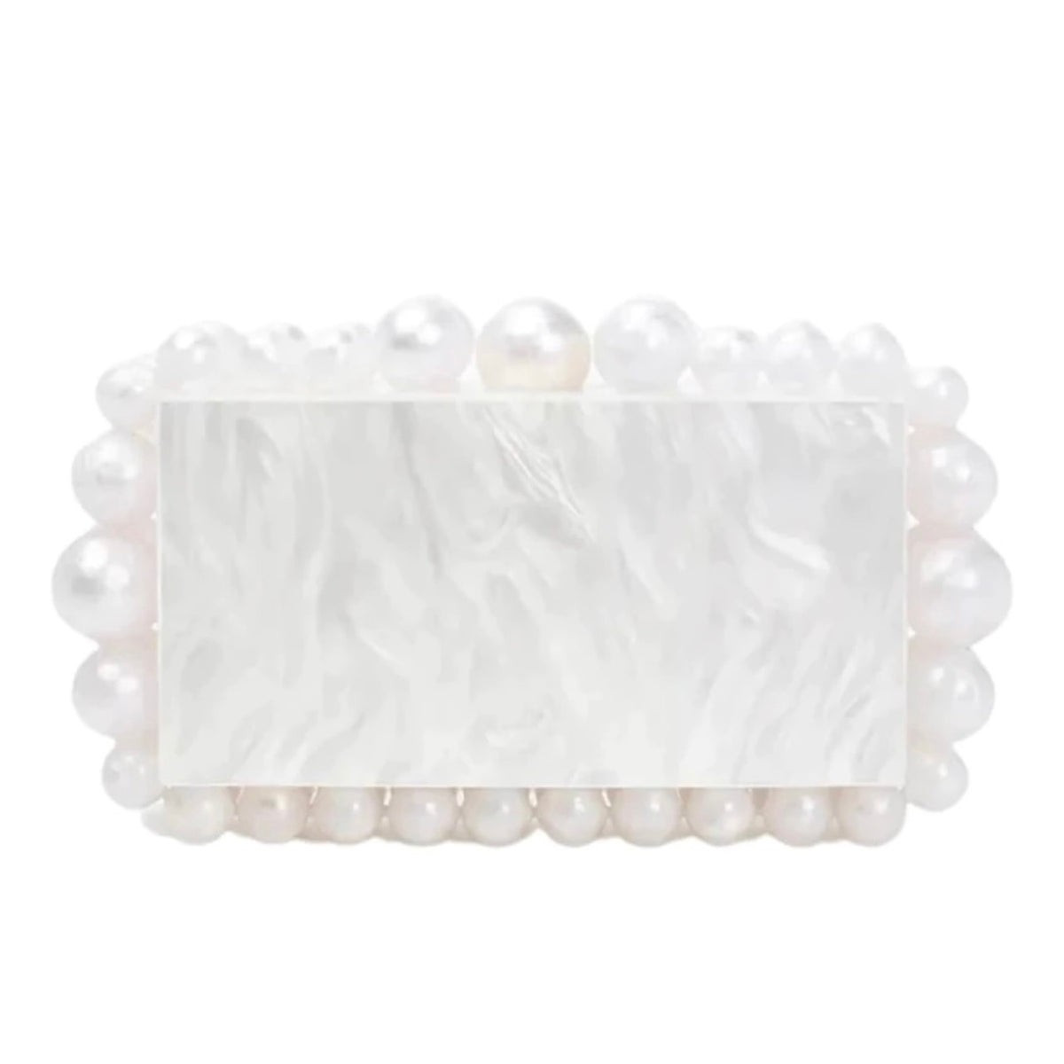 Marbled White Acrylic Bubble Clutch | Sea Marie Designs