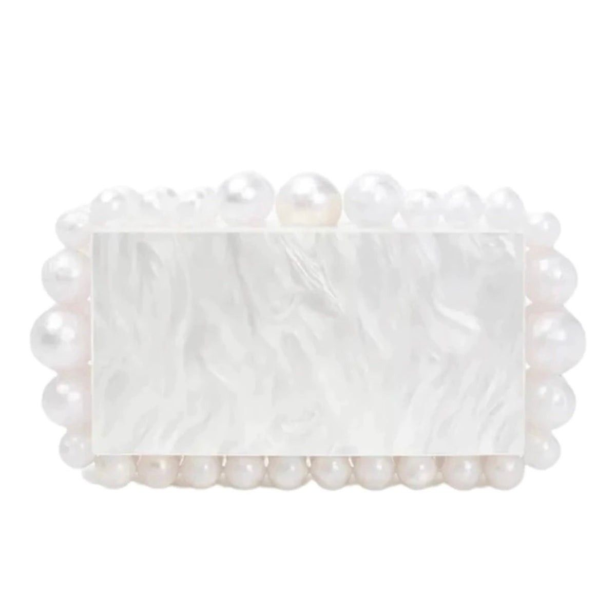 Marbled White Acrylic Bubble Clutch | Sea Marie Designs