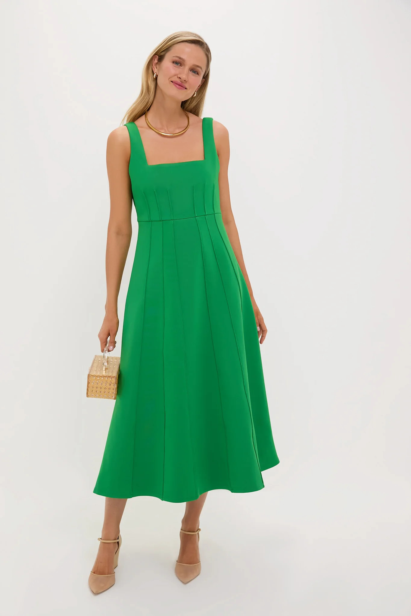 Lawn Green Double Knit Jersey Julietta Dress | Tuckernuck (US)