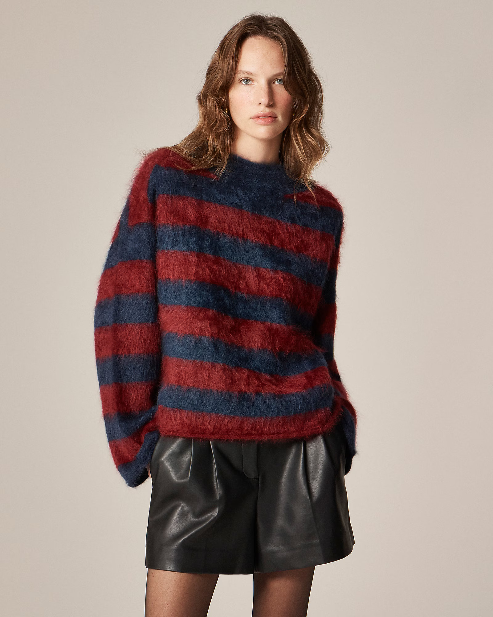 2025 brushed cashmere Rollneck™ sweater in stripe | J. Crew US