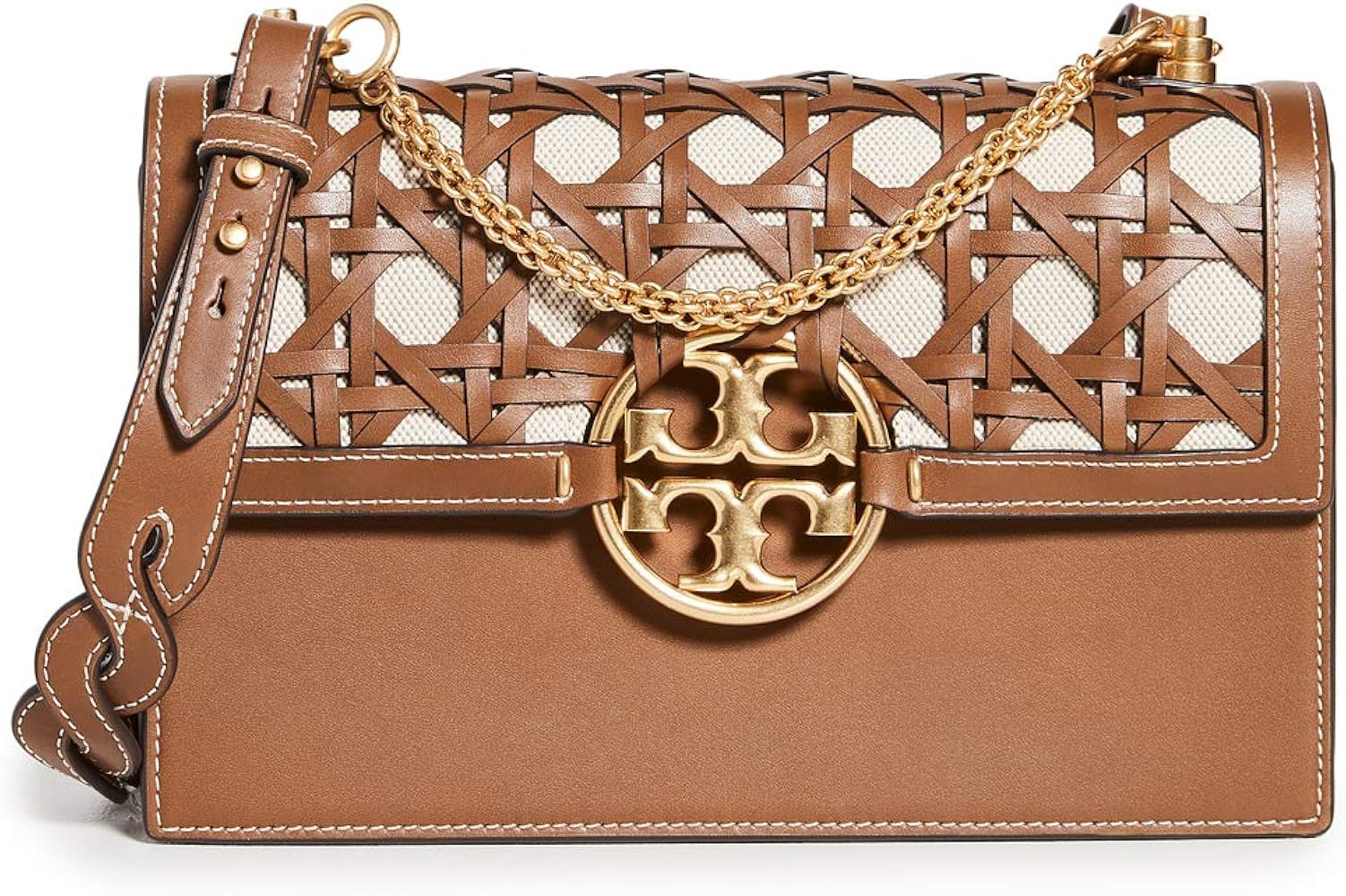 Tory Burch Women's Miller Basketweave Shoulder Bag | Amazon (US)