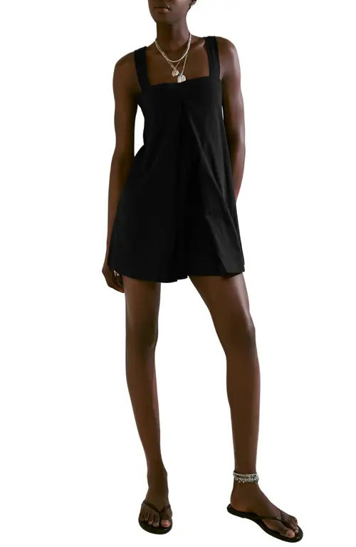Free People Nichola Sleeveless Romper in Black at Nordstrom, Size Large | Nordstrom